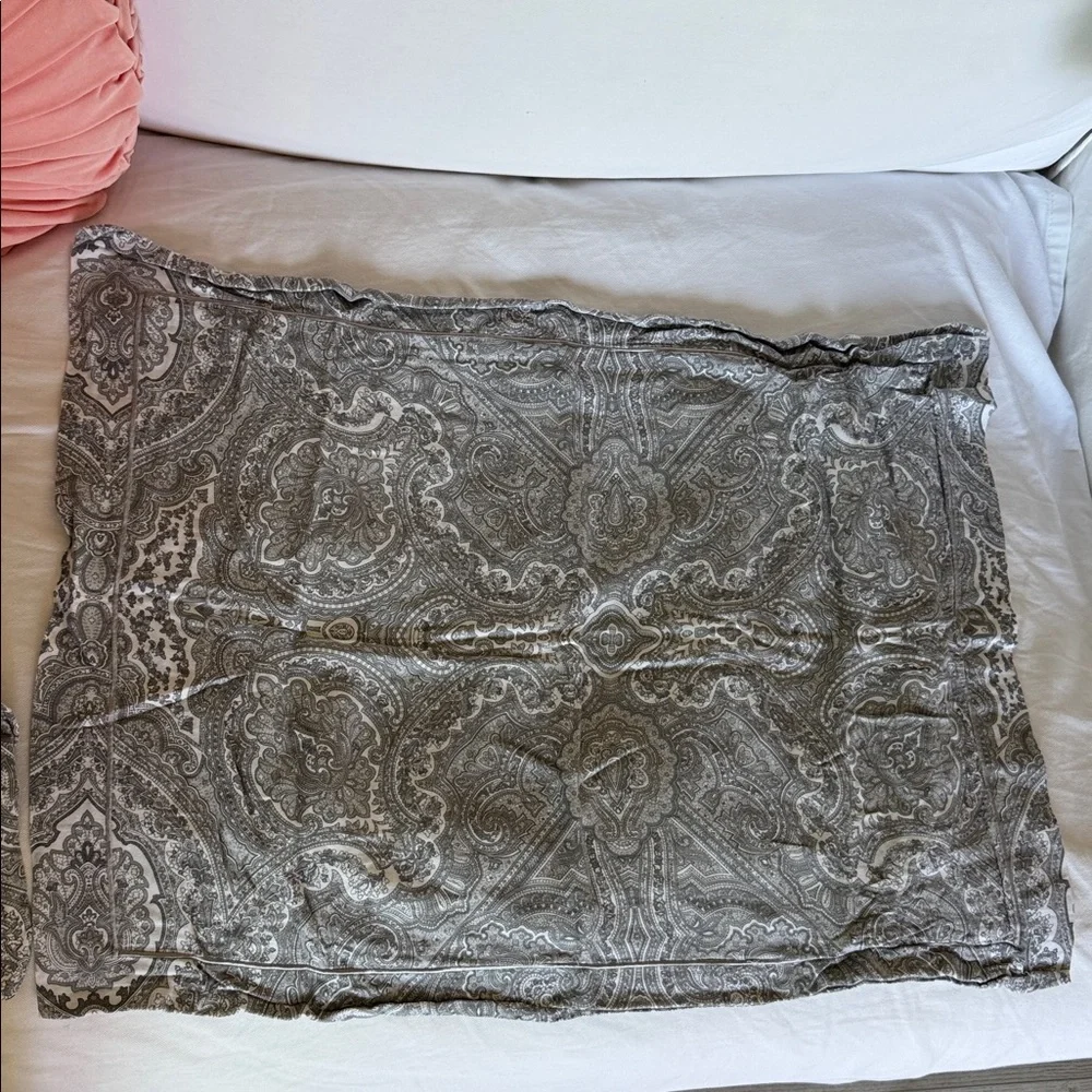 Bella Lux Fine Linen 100% Cotton Paisley QUEEN DUVET SET w/ pillow cases